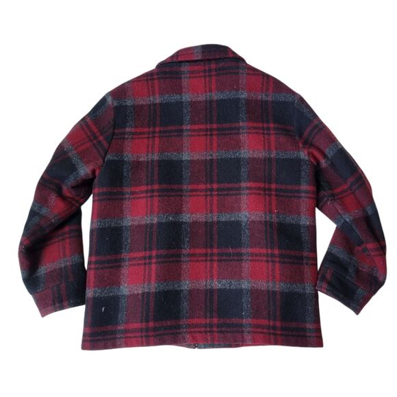 Woolrich Sherpa Fleece Lined Wool Blend Plaid Vintage Jacket Men’s Medium - Picture 3 of 6